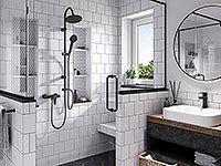 Usponski tuš rondo black  globalmtc