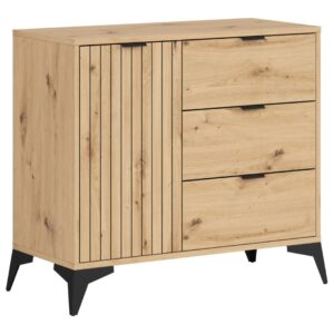 Lamea komoda 90 cm sa vratima i 3 ladice, hrast artisan