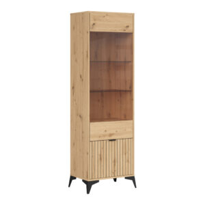 Lamea vitrina širine 60 cm sa vratima od hrasta artisan