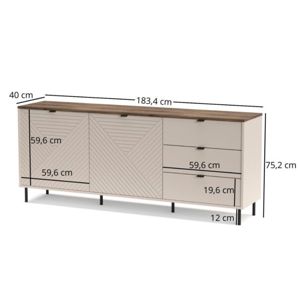 Komoda evo 2 vrata tri ladice4  globalmtc