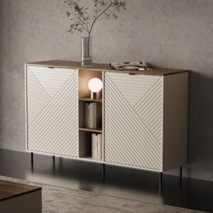 Komoda Evo s dvoja vrata i policama Kašmir Hrast castello