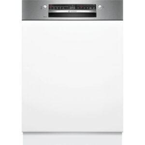 Front view of a white dishwasher with a stainless steel control panel at the top Globalmtc