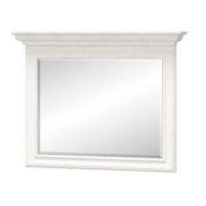 Lustroirys100sosnaanderson globalmtc White rectangular wall mirror with a white decorative paneled frame and molding Globalmtc